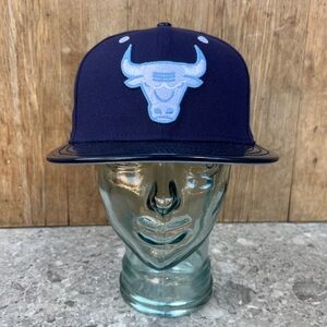 Chicago Bulls NBA New Era Life Champs Blue Snapback Hat Glossy Brim Stitch Logo